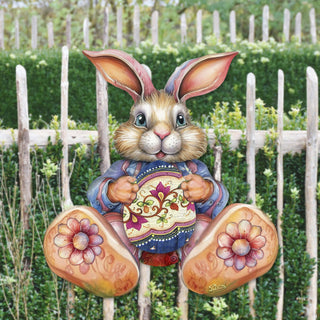 Easter Bunny Boy with Egg Holiday Door Decor by G. Debrekht - Easter Spring Decor - 8652767H