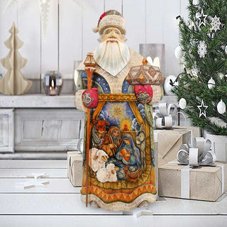 Nativity Santa Hand-Painted WOODCARVED Masterpiece by G. DeBrekht - Nativity Holiday Decor - 215624 *** PRE-ORDER - Handmade Just for You! ***