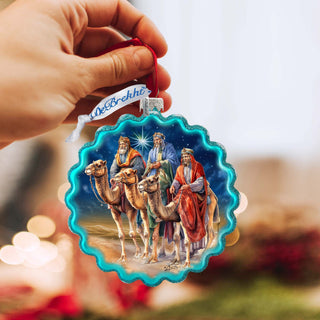 Three Kings Wreath Glass Ornament by G. Debrekht - Nativity Holiday Décor - 759-046