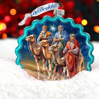 Three Kings Wreath Glass Ornament by G. Debrekht - Nativity Holiday Décor - 759-046