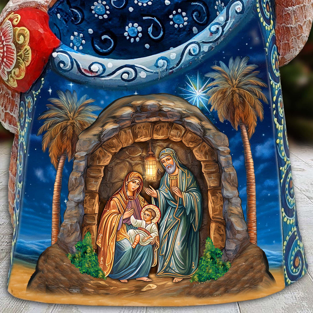 Classic Nativity Santa Hand-Painted WOODCARVED Masterpiece Figurine by G. DeBrekht - Nativity Holiday Decor - 8203021 *** PRE-ORDER - Handmade Just for You! ***