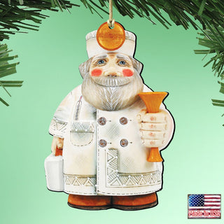 Doctor Santa Christmas Wooden Ornaments by G. DeBrekht - Christmas Santa Snowman Decor - 8151921