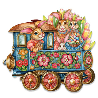 Easter Bunny Train Holiday Door Decor by G. Debrekht - Easter Spring Decor - 8652781H