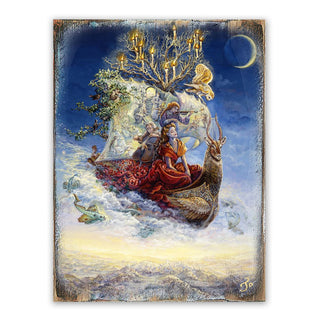 Ship of Dreams Fantasy Wooden Wall Art by Josephine Wall - Fantasy Decor - 852137-JW