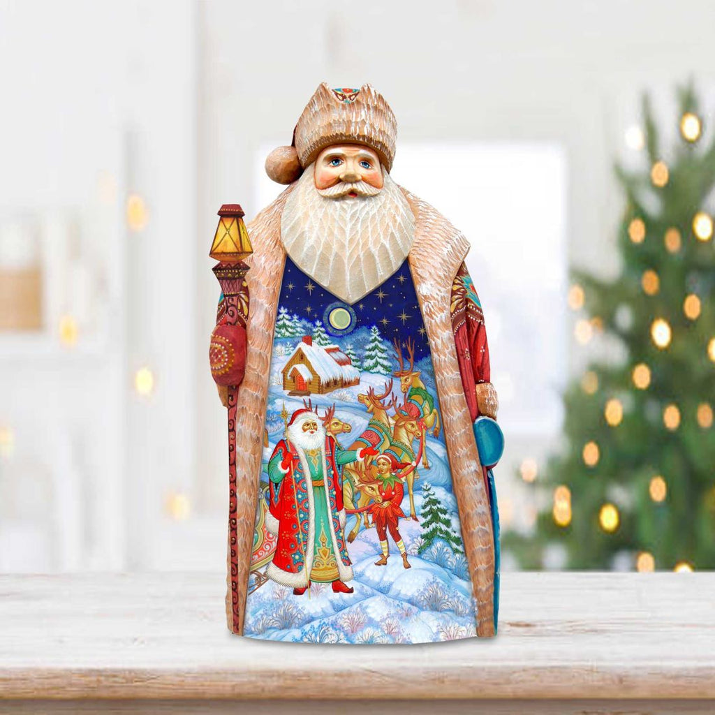 Christmas Courier Santa Hand-Painted WOODCARVED Masterpiece by G. DeBrekht - Christmas Decor - 2102311