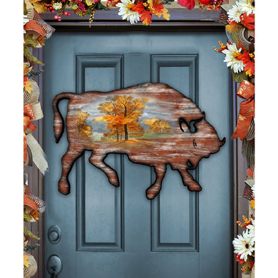 Buffalo Vintage Wildlife Door Decor - G. DeBrekht - Wildlife Holiday Decor - 8198212H