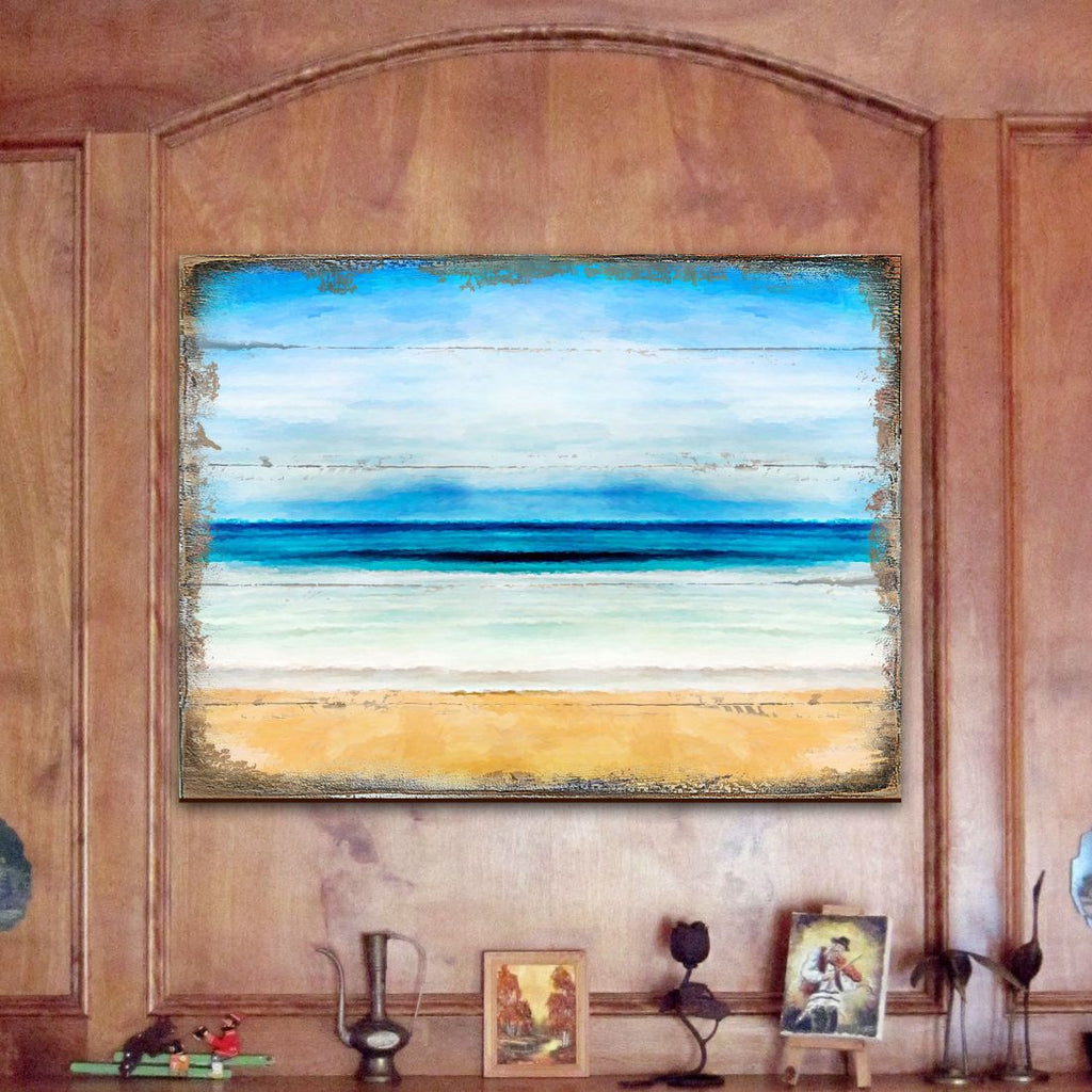 Spataro Beach Wooden Coastal Wall Art by Nature Wonders - Coastal Sea-Life Decor - 95226B