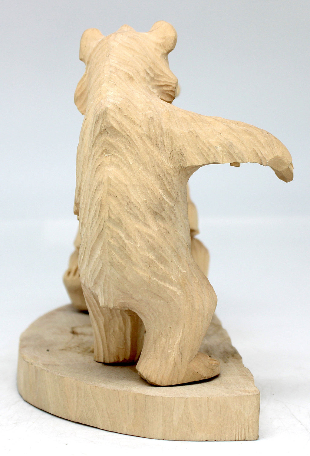One-of-a-Kind Bear's Dinner Wood Carved Figurine 5.5