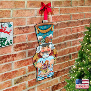 Old World Nutcracker Christmas Door Decor by G. DeBrekht - Christmas Santa Snowman Decor - 8116430H