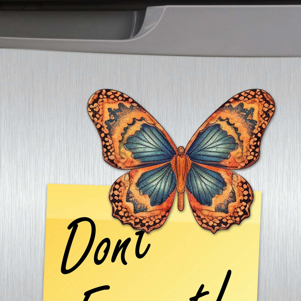 Summer Butterfly Decorative Eco Wood Magnets Set of 6 by G. Debrekht - Wildlife Decor - 8090012-1G-S6