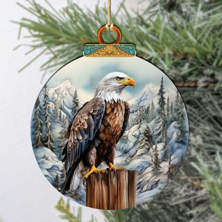 Bald Eagle in Alaska Wooden Ornaments by G.Debrekht - Wildlife Holiday Decor - 870061