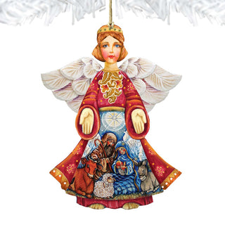 Nativity Christmas Angel Wooden Ornaments by G. DeBrekht - Nativity Holiday Decor - 8152722