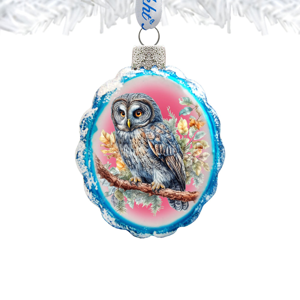 Gray Owl Mercury Glass Ornaments by G. Debrekht - Wildlife Holiday Decor - 776003