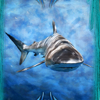Shark Surfboard Coastal Door Art by G. DeBrekht - Coastal Sea-Life Decor - 8490104HS