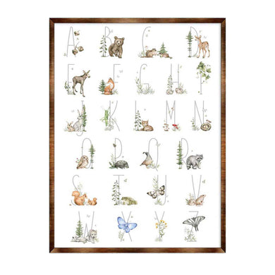 Nature Alphabet Wall decor - Wooden Watercolor Alphabet art - Homeschool I Nature Study - Art for kids - Alphabet - Classroom Decor - 310212