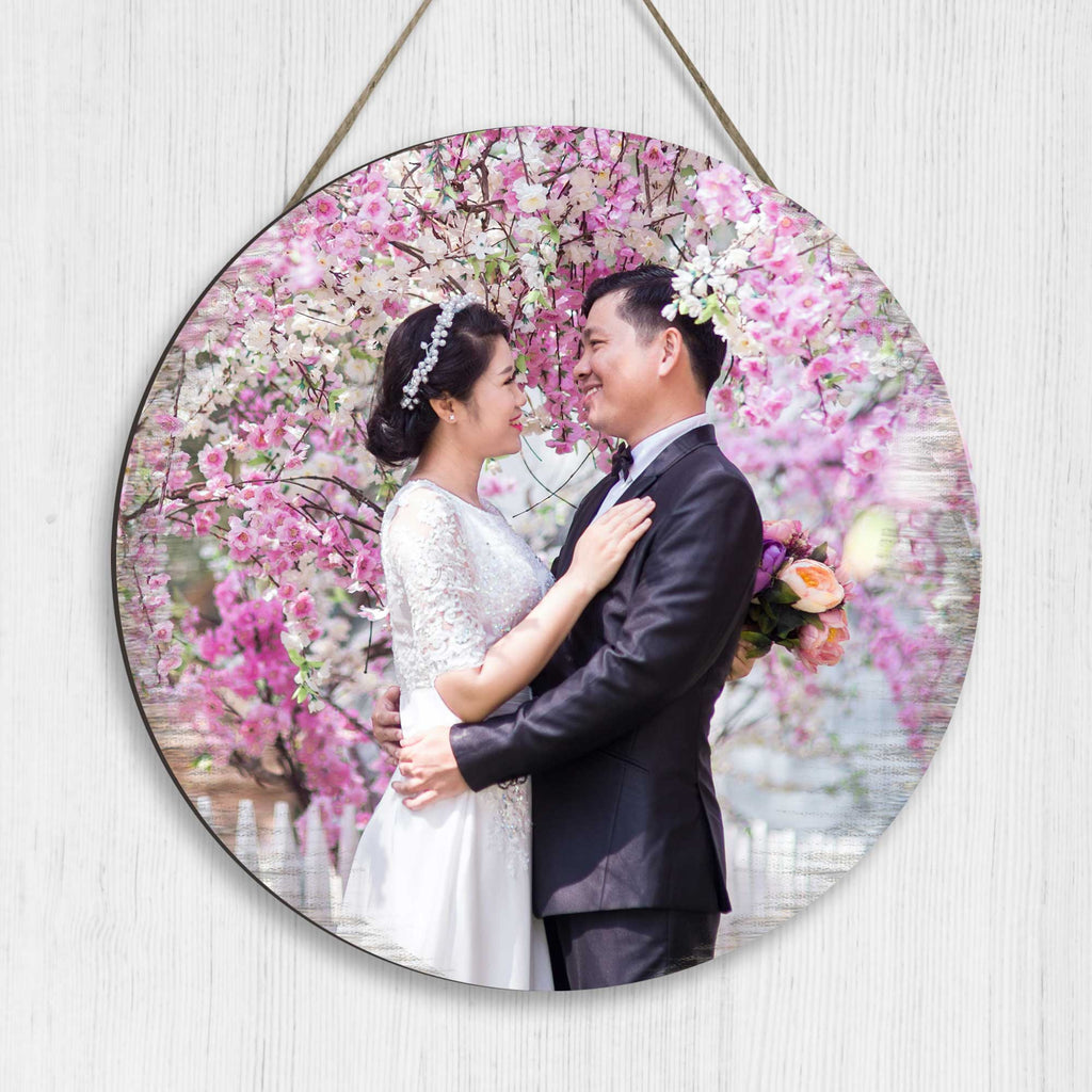 Personalized Gift Circle Photo - Custom Portrait on Wood