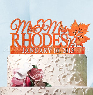 Wedding Cake Topper - Fall Wedding Cake Topper - 6