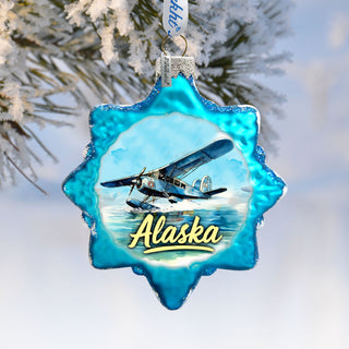 Alaska Bush Plane Glass Ornament – Handcrafted Mercury Glass Ornament by G. DeBrekht - Wildlife Holiday Decor - 777421