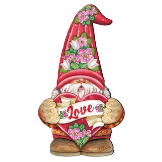 Love Gnome Wooden Door Hanger Wall Art by G. DeBrekht - Love Family Kids Decor - 8611018H