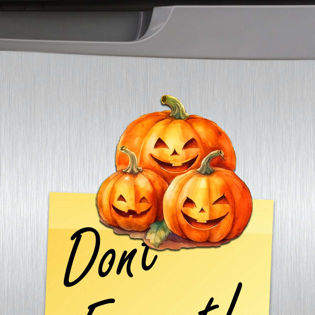 Spooky Pumpkins Decorative Eco Wood Magnets Set of 6 by G. Debrekht - Halloween Decor - 8090019G-S6