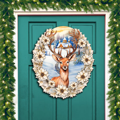 Majestic Forest Deer Holiday Door Decor by G. Debrekht - Christmas Decor - 8611065H