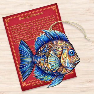 Coastal Decorations - Sapphire Sea Fish Wooden Ornaments by G. Debrekht Coastal Holiday Decor - 8688307