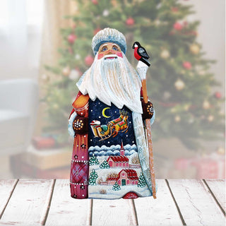 Santa Up-Up and Away Hand-Painted WOODCARVED Masterpiece by G. DeBrekht - Christmas Decor - 821596