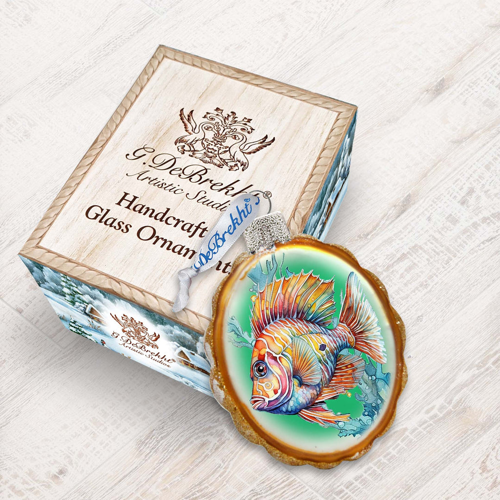 Coastal Decorations - Tropical Fish Keepsake Glass Ornaments by G. Debrekht - Christmas Decor - 777407