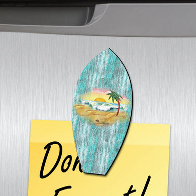 Surfboard Shaped Refrigerator Coastal Magnets Set of 3