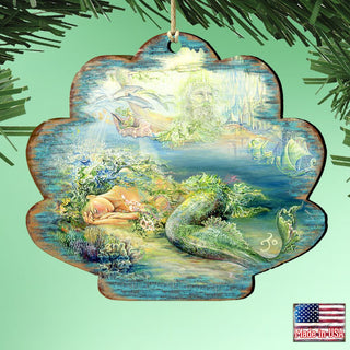Dreams of Atlantis Wooden Ornaments by Josephine Wall - Coastal Sea-Life Decor - 8472102-JW