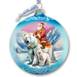Arctic Adventurer Lg Glass Ornament by G.Debrekht - Christmas Santa Snowman Decor - 73966