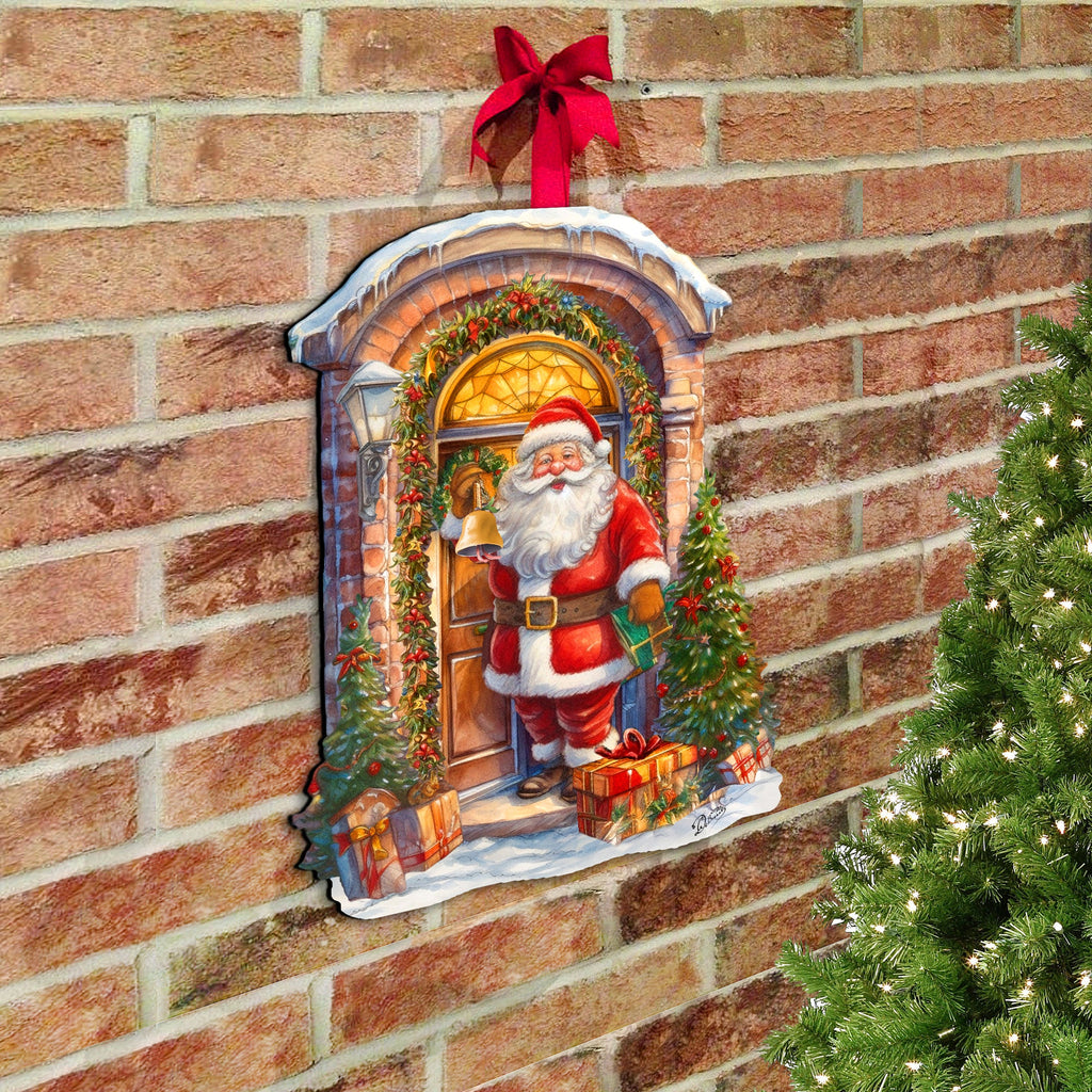 Knocking the door Santa Holiday Door Decor by G. Debrekht - Christmas Decor - 8611044H