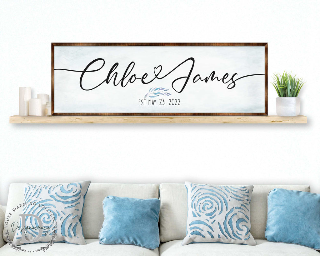 Personalized Family Names - Wooden Wedding Gift - Wall Art - Home Warming Gift - Anniversary Present - Contemporary Gift - Living Room Art - 310319