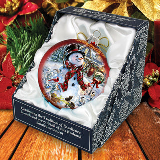 An Old-Fashioned Christmas Glass Ornament Limited Edition by D. Gelsinger - Christmas Santa Snowman Decor - 73893-1563