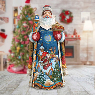 Special Delivery Santa Hand-Painted WOODCARVED Masterpiece by G. DeBrekht - Christmas Decor - 215822