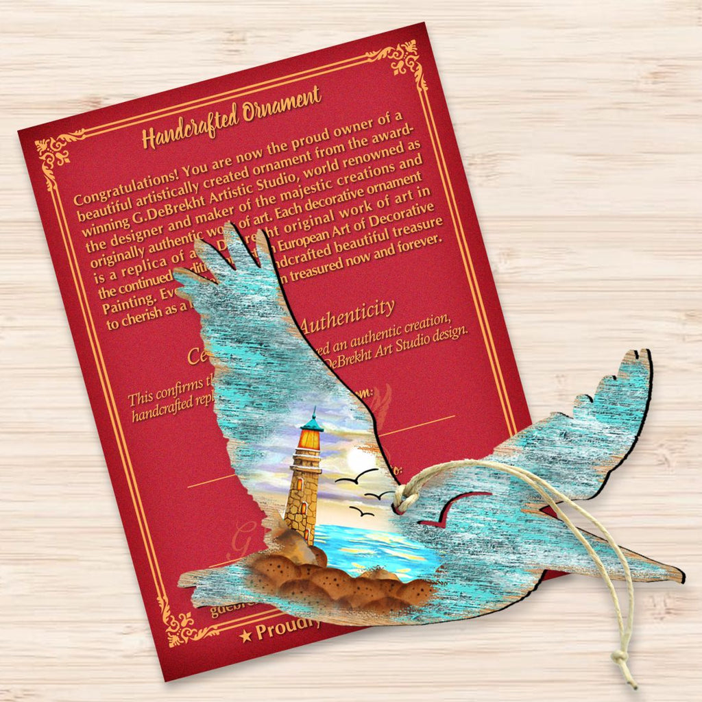 Pelican Wooden Ornaments by G. DeBrekht - Coastal Holiday Decor - 8198611