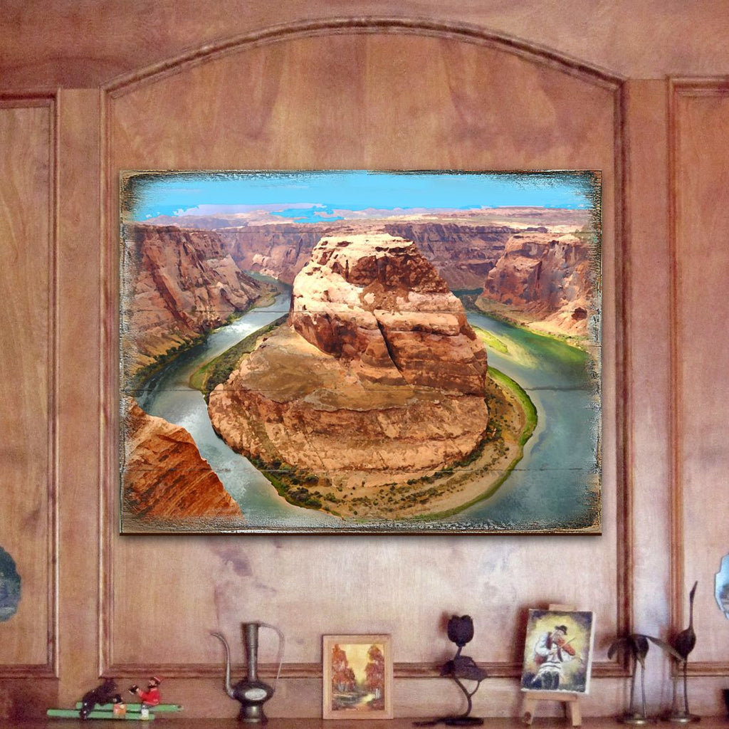 Canyon Island Art Wooden Wall Art by Nature Wonders - Nature Wildlife Decor - 95282B