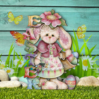 Bunny Easter Yard Sign by Jamie Mills-Price - Easter Spring Decor - 8457605F