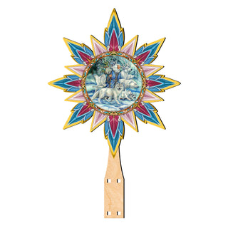 Cool Winds Father Winter Animals Tree Topper Wooden Decor by J. Bergsma - Santa Snowman Decor - 89521-JB