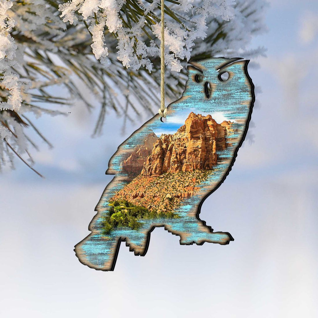 Owl Wooden Ornaments by Nature Wonders - Wildlife Holiday Decor - 8198161