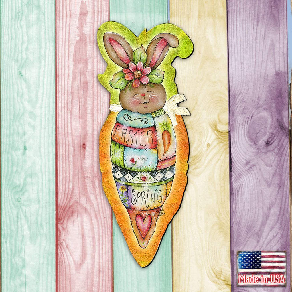 Carrot Bunny Easter Door Decor by Jamie Mills-Price - Easter Spring Decor - 8457609H