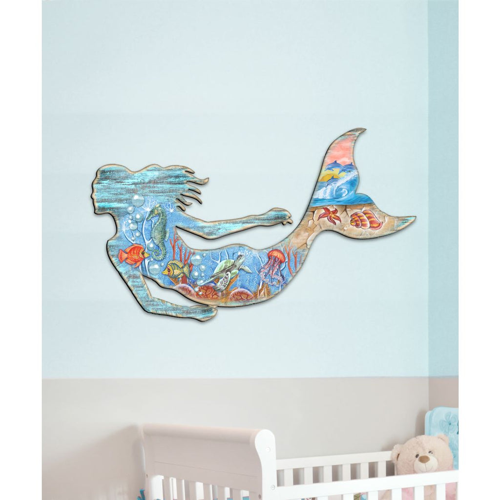 Rustic Coastal Mermaid Coastal Outdoor Decor by G. DeBrekht - Coastal Holiday Decor - 81985142F