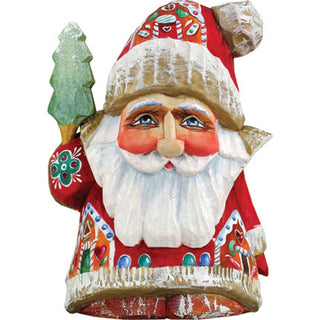 Santa Gnome Dwarf Hand-Painted WOODCARVED Masterpiece by G. DeBrekht - Christmas Decor - 820031 *** PRE-ORDER - Handmade Just for You! ***