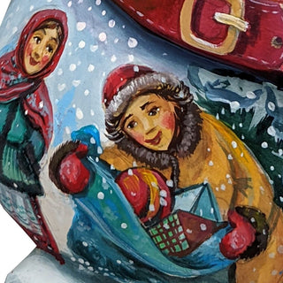 Christmas Santa Snowman Decor Hand-Painted WOODCARVED Masterpiece by G. DeBrekht - Christmas Santa Snowman Decor - 82158958