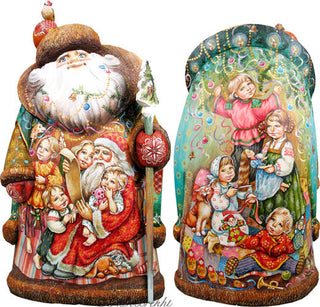 A night to remember Santa, Hand-Painted WOODCARVED Figurine L291311 by G. DeBrekht - SPECIAL ORDER *** PRE-ORDER - Handmade Just for You! ***