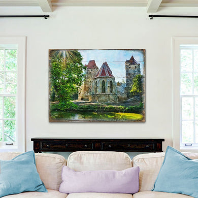 Aleeza Castle Art Wooden Wall Art by Nature Wonders - Nature Wildlife Decor - 95248B