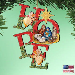 Hope Nativity Wooden Ornaments by G. DeBrekht - Nativity Holiday Decor - 8121461