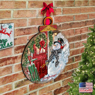 Winter Arrival Snowman Door Decor by D. Gelsinger - Christmas Decor - 8421127H-DG