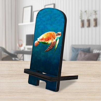 The Turtle Coastal Cell Phone Stand Wood Mobile Tablet Holder Charging Station Organizer - 892048
