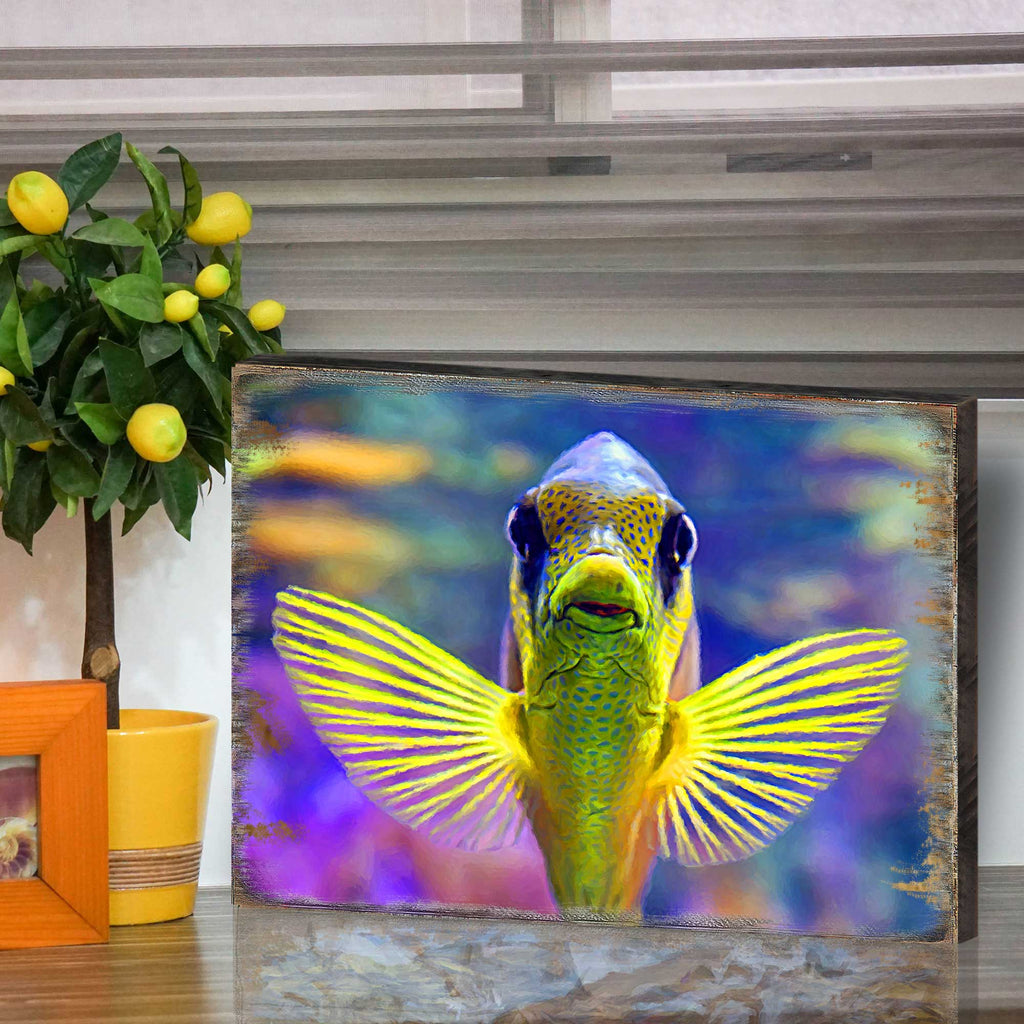 Tropical Fish Wooden Coastal Wall Art by Nature Wonders - Coastal Sea-Life Decor - 95263B